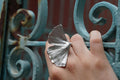 Real Ginkgo Biloba Leaf Ring, Handmade Statement Jewelry, Organic Boho Band, Gift for Health and Longevity, Sterling Silver 925-0