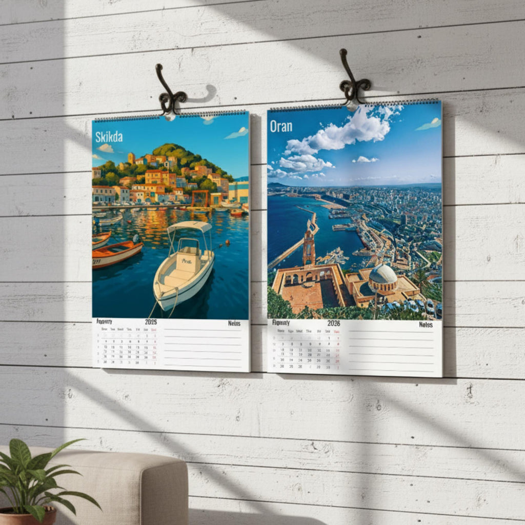Calendrier Algérie 2026 – 12 Illustrations Artistiques des Villes d’Algérie-2