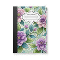 Pastel rose garden composition notebook with soft floral pattern cover and college ruled paper
