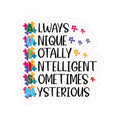 Autism pride vinyl sticker featuring a vibrant and colorful puzzle piece design on waterproof material.
