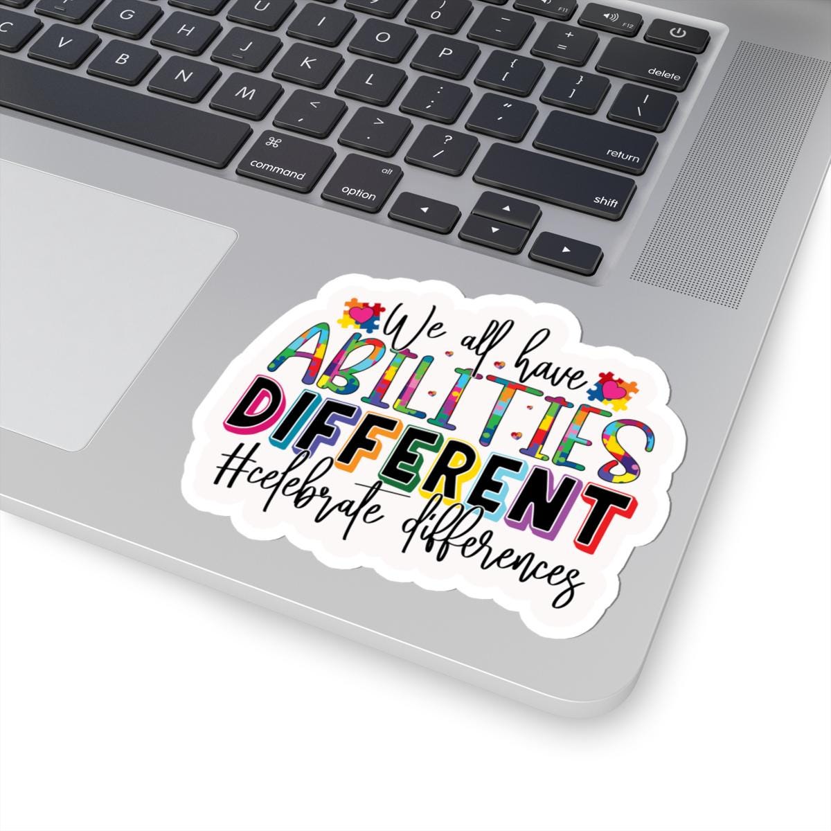 Colorful inclusive puzzle piece vinyl sticker celebrating differences with vibrant waterproof premium finish. — view 5