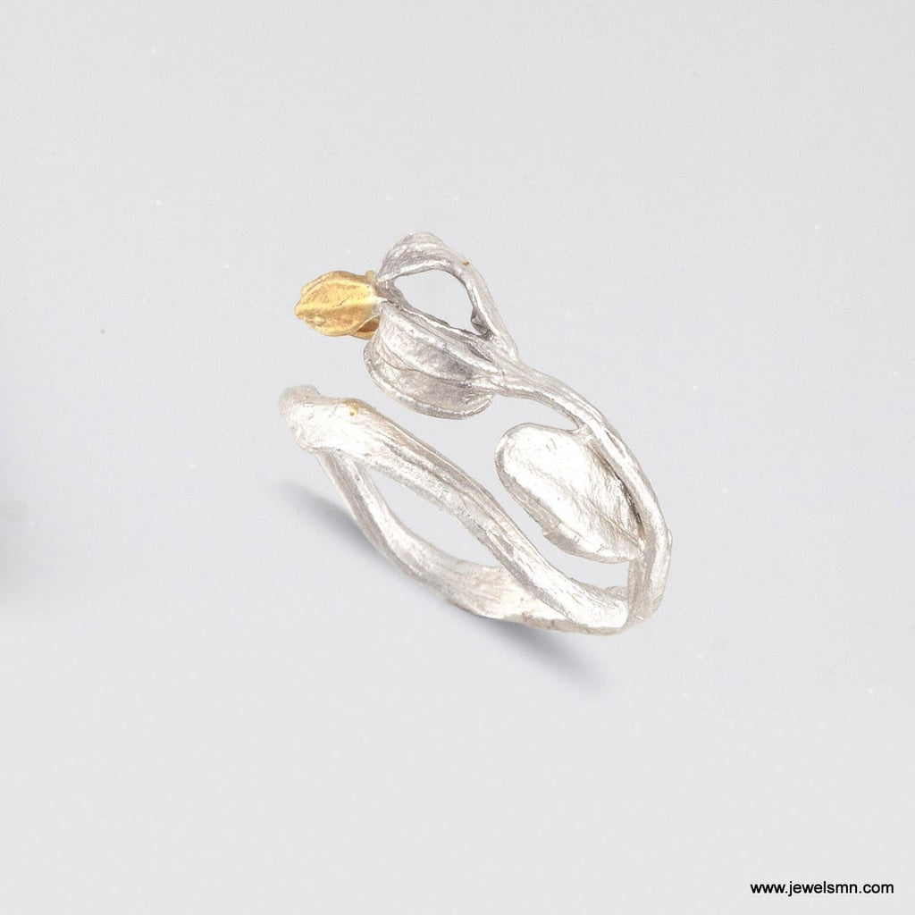 Real Olive Branch Ring, Handmade Nature Jewelry, Organic Tree Twig, Gift for Victory & Health, Eco Recycled Brass-4