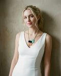 Modern Minimalist Pendant in Turquoise, Copper, Black-0