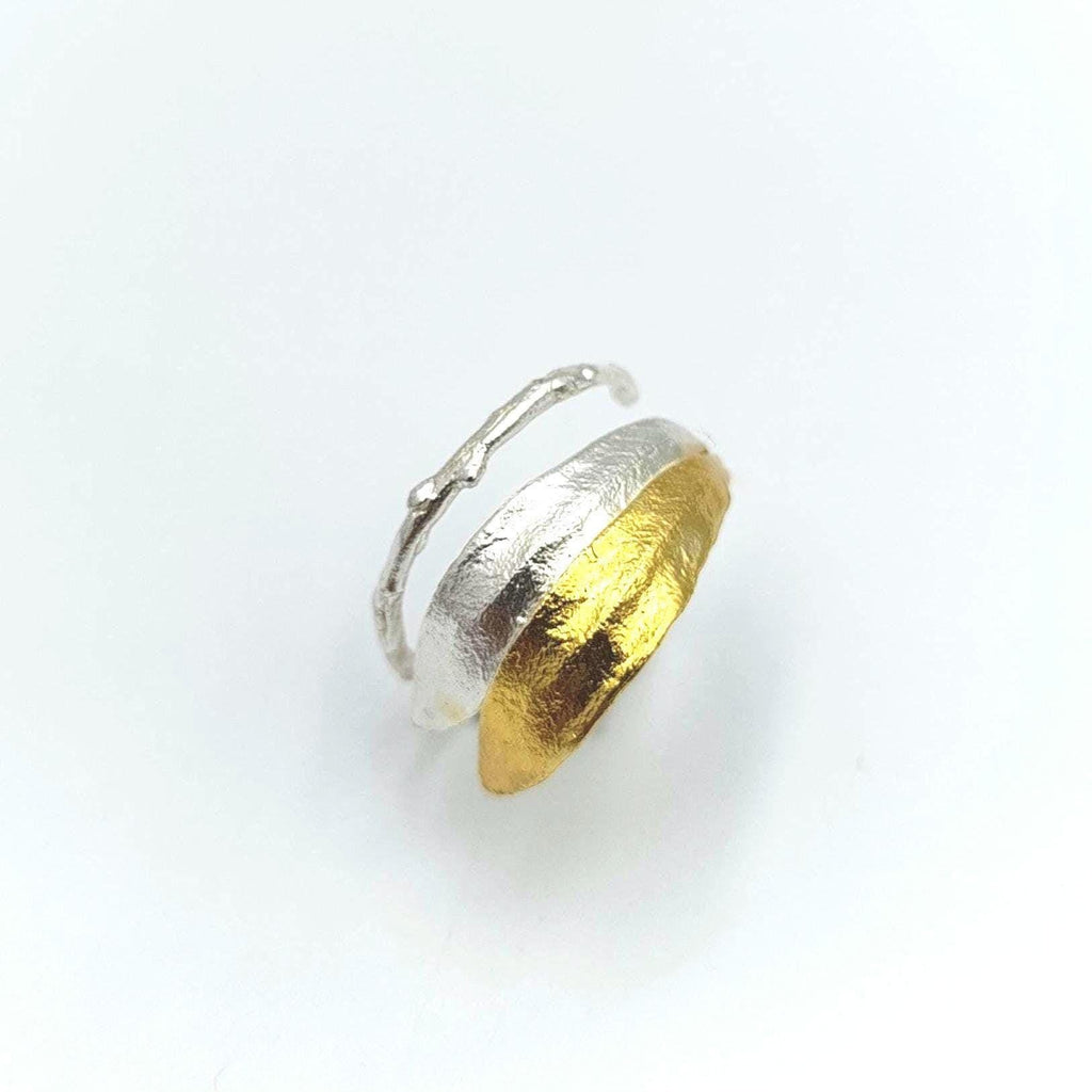Real Olive Leaf Ring, Gold Plated Sterling Silver 925 Jewelry, Olive Branch Band, Handmade Minimalist Jewelry Gift, Birthday Gift for Women-1