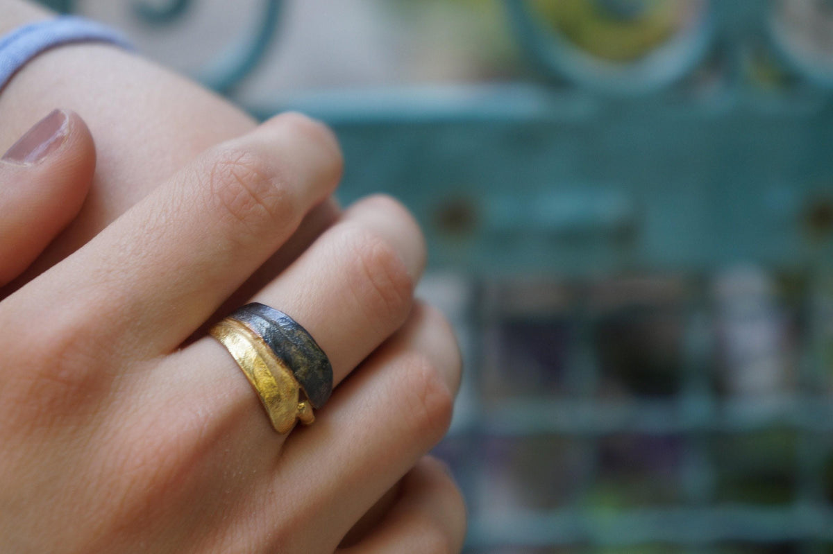 Real Olive Leaf Ring, Gold Plated Sterling Silver 925 Jewelry, Olive Branch Band, Handmade Minimalist Jewelry Gift, Birthday Gift for Women-4