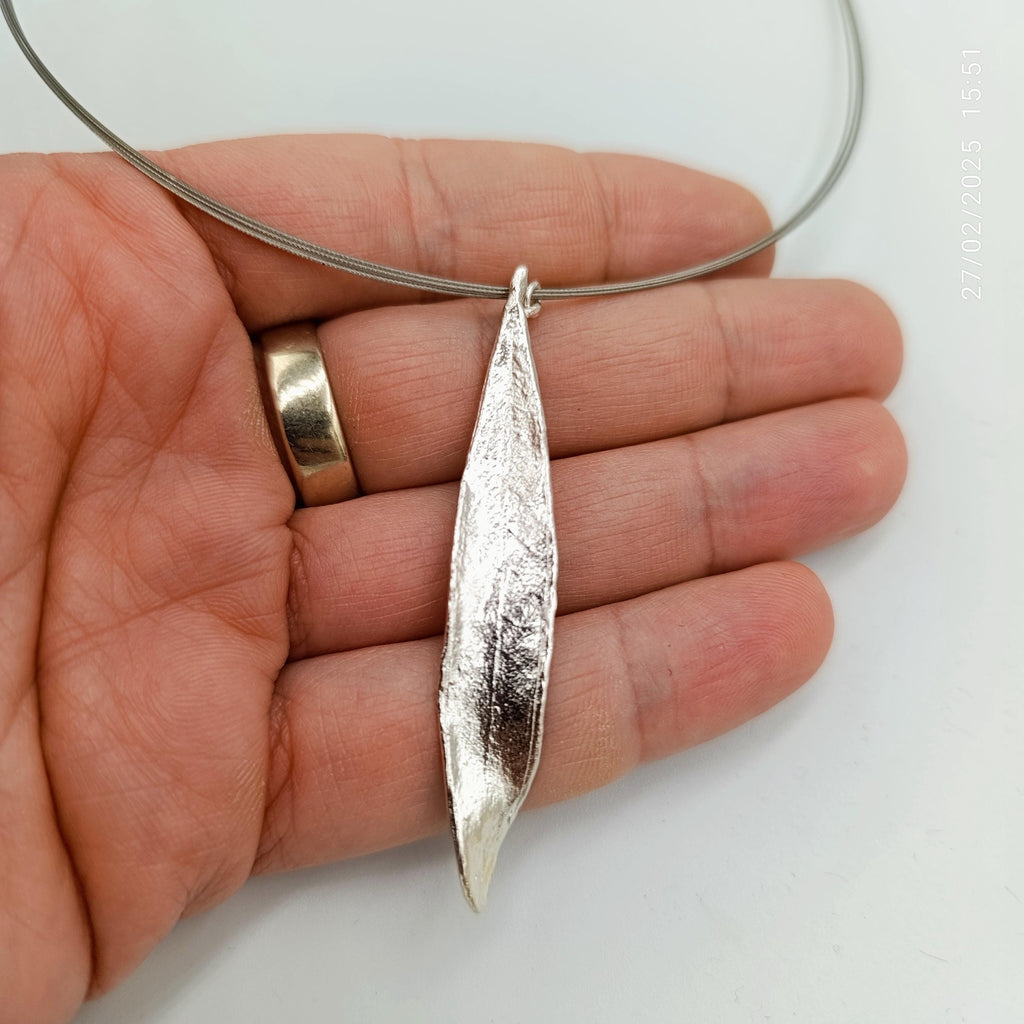 Gold Olive Leaf Necklace, 14K Gold Plated Sterling Silver Jewelry, Handmade Jewelry Gift for Women, Pendant Birthday Gift for Her-1