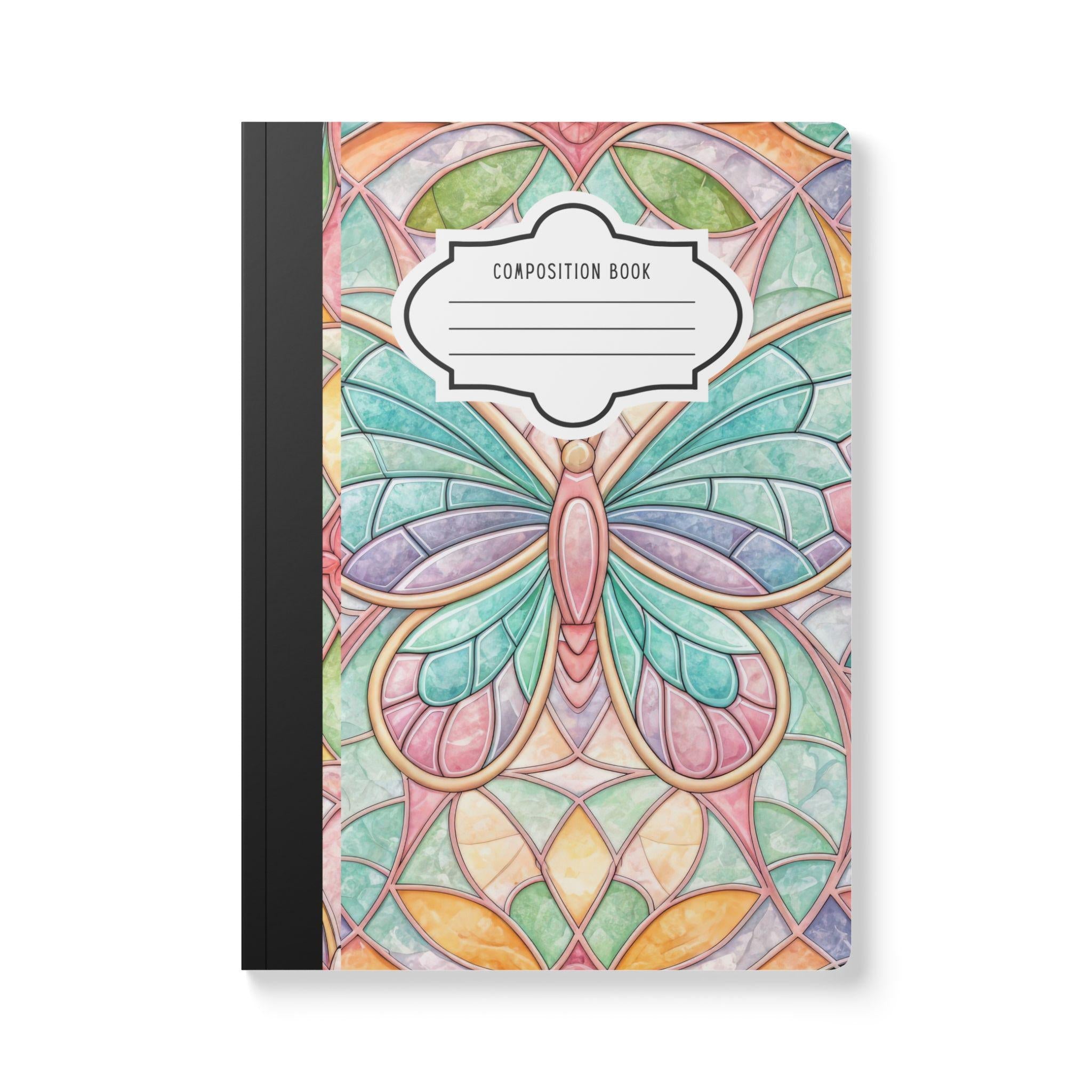 Pastel butterfly patterned soft composition notebook with college-ruled paper for writers