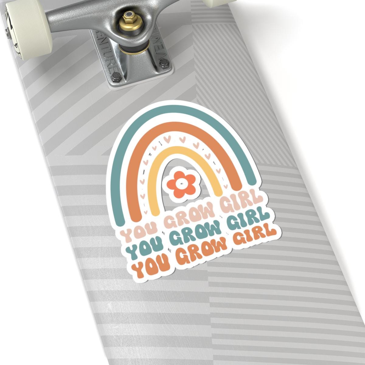 You Grow Girl rainbow sticker, premium waterproof vinyl decal for laptops and water bottles — view 3