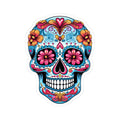 Pink bloom sugar skull waterproof vinyl sticker with floral details for laptops and water bottles