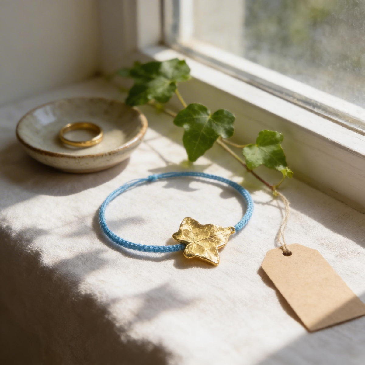 Adjustable eco Bracelet, Sterling silver 925 Ivy Leaf, Natural Botanical Bracelet. Symbolism of  fidelity, eternal life, and resilience-3