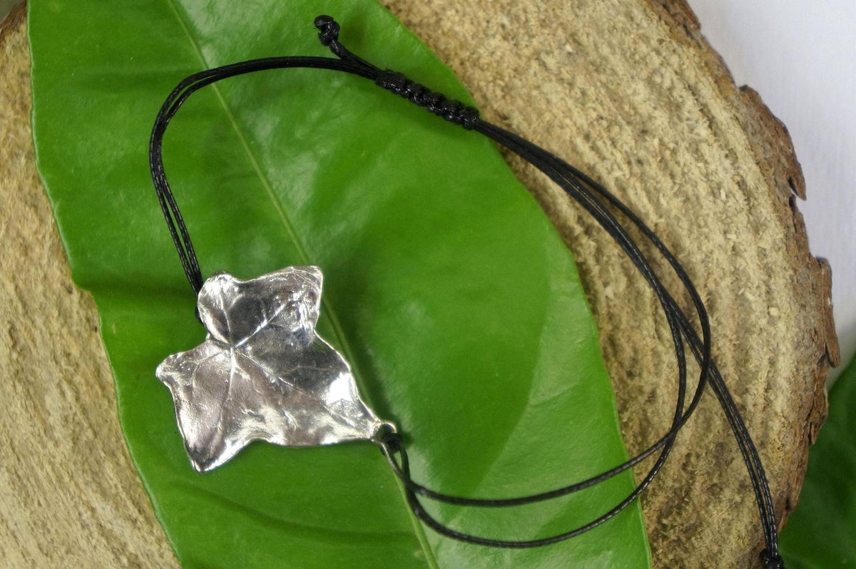 Adjustable eco Bracelet, Sterling silver 925 Ivy Leaf, Natural Botanical Bracelet. Symbolism of  fidelity, eternal life, and resilience-4