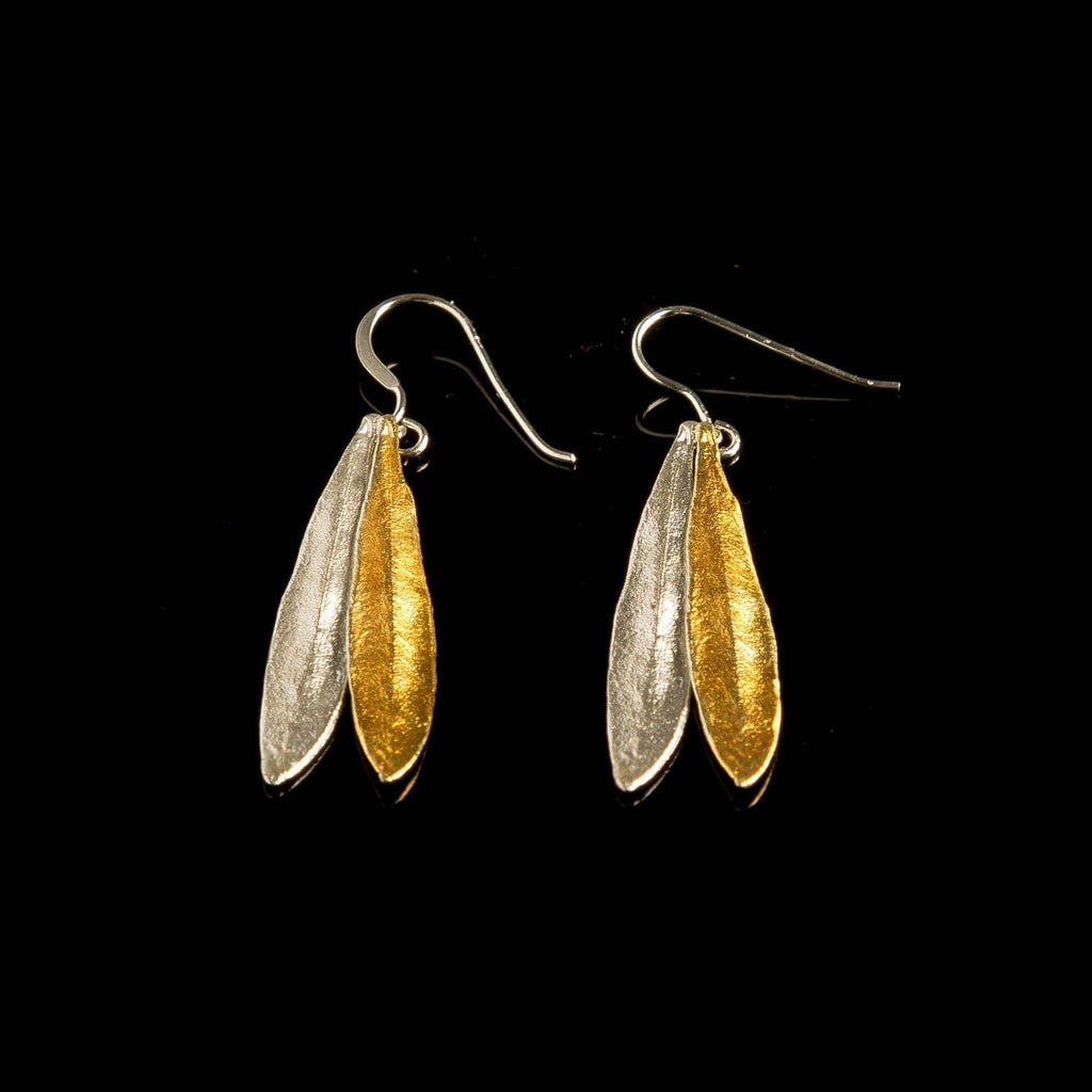 Real Olive Leaf Earrings, Handmade Statement Jewelry, Organic Tree Dangles, Gift for Health and Luck, Sterling Silver 925-2