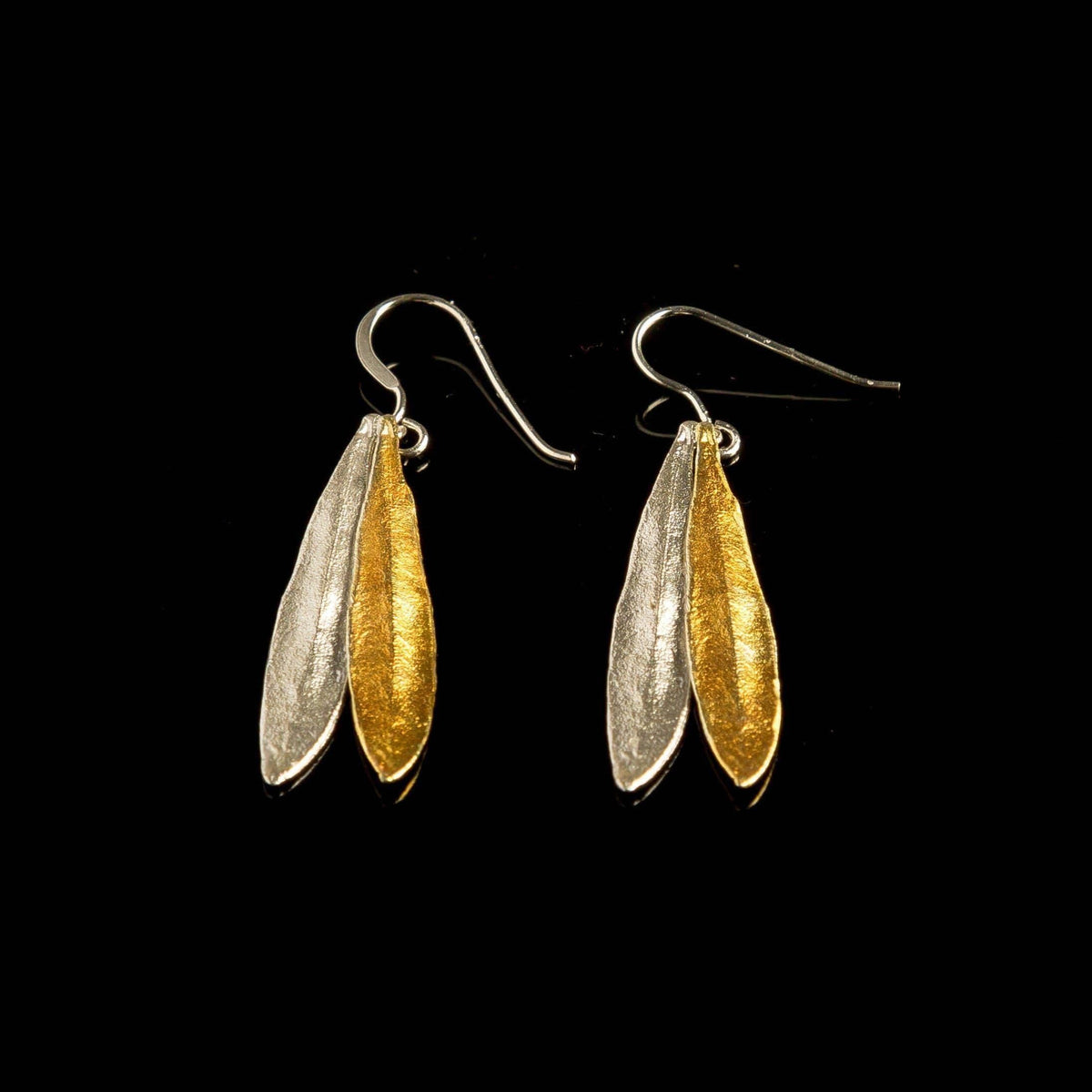 Real Olive Leaf Earrings, Handmade Statement Jewelry, Organic Tree Dangles, Gift for Health and Luck, Sterling Silver 925-2