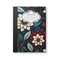 Midnight elegance floral composition notebook with soft lavender botanical print and matte cover