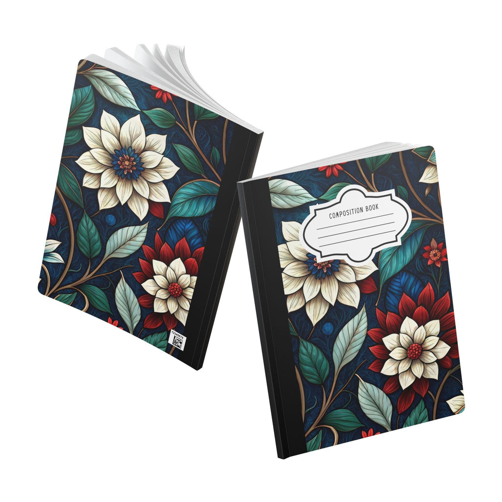 Midnight elegance floral composition notebook with soft lavender botanical print and matte cover — view 5