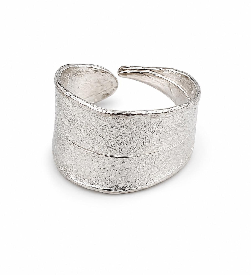 Real Olive Leaf Gold Ring, Handmade Nature Jewelry, Organic Tree Band, Boho Gift for Health & Success, Eco Sustainbale Sterling Silver 925-1