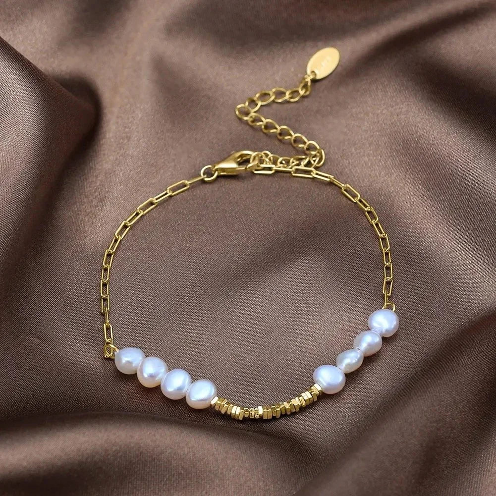 Minimalist Baroque Freshwater Pearl Bracelet-2