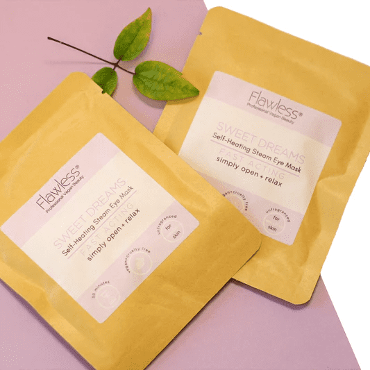Fragrance-free self-heating eye mask made of soft natural cotton in plastic-free packaging — view 2