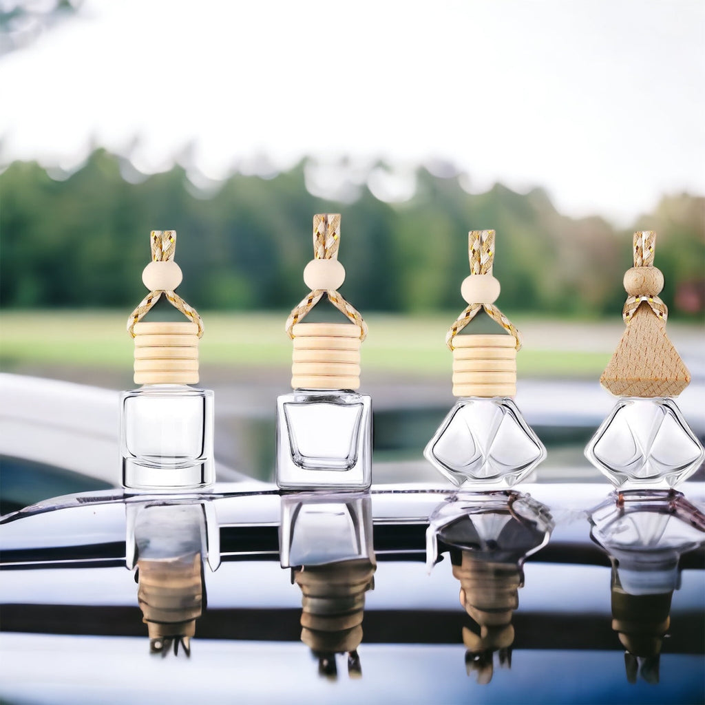 Customizable hangable car freshener showcasing various glam and natural design styles for rearview mirrors — view 2