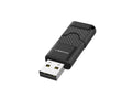 Black 8GB USB 2.0 flash drive with protective push cap and compact portable design