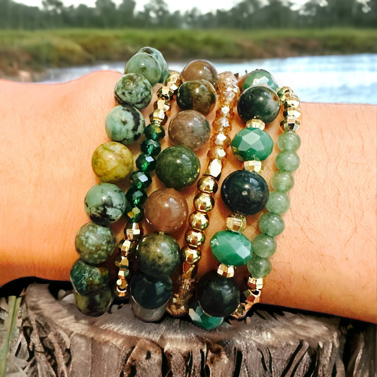 Triple Earth Crystals Peace, Love, Abundance Build-Your-Own Bracelet Set-0
