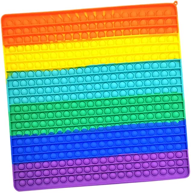 Jumbo square push pop fidget toy made of bright soft silicone material — view 2