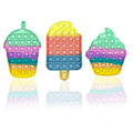 Jumbo ice cream shaped push pop sensory fidget toy in colourful soft food grade silicone