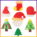 Jumbo Christmas push pop fidget sensory toy in festive green and red food-grade silicone