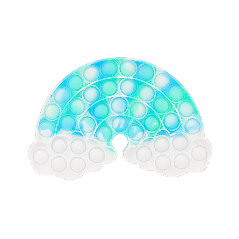 Jumbo rainbow cloud push pop fidget sensory toy made of flexible silicone — view 5