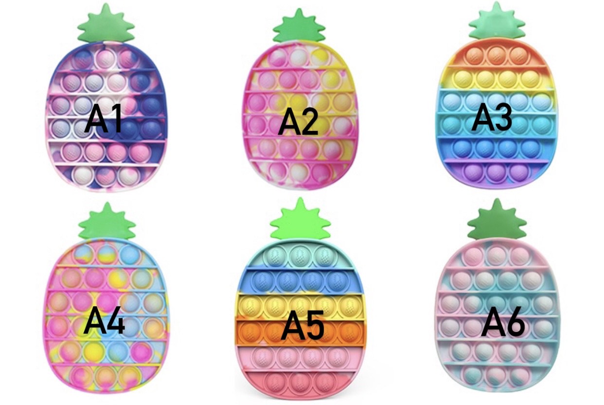 Jumbo pineapple push pop fidget sensory toy made of colorful food grade silicone — view 3