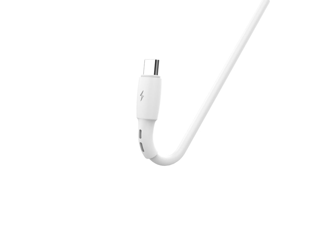 White Techancy 30cm USB-C to USB-C charging cable for power banks and data transfer — view 2