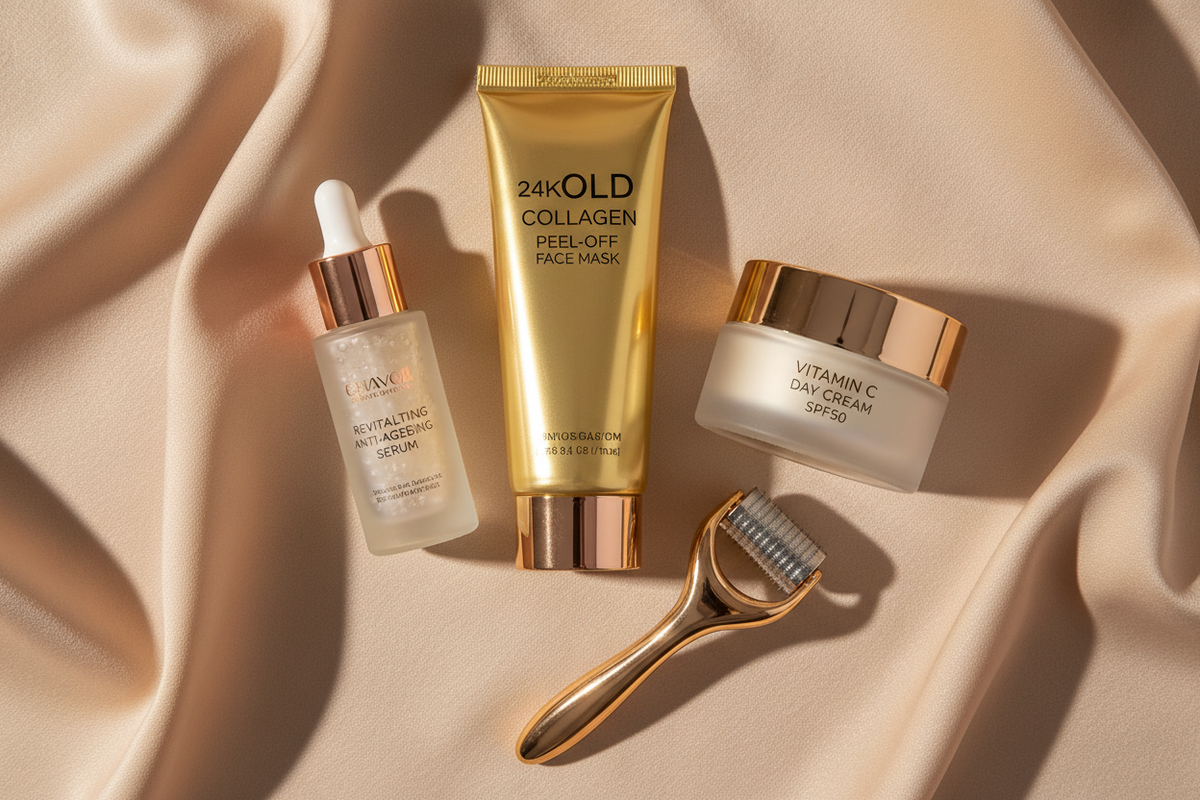 Anti-Ageing Skincare Set with SPF 50, Serum, Mask & Roller | Ammuri-0