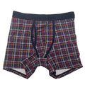 Newman blue plaid boxer briefs with smooth stretch waistband and raised brand logo details