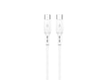 White Techancy 30cm USB-C to USB-C charging cable for power banks and data transfer