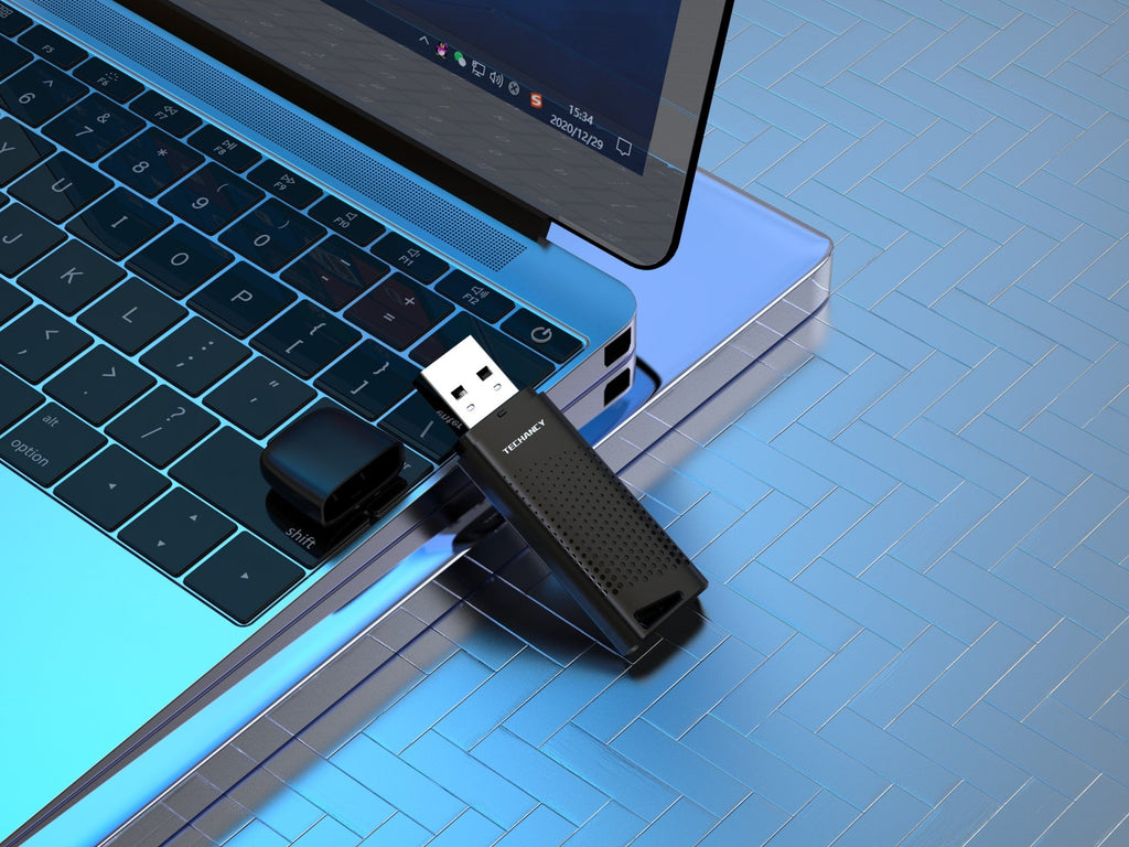 Black 16GB USB flash drive by Techancy featuring a durable ABS shell and compact portable design — view 4