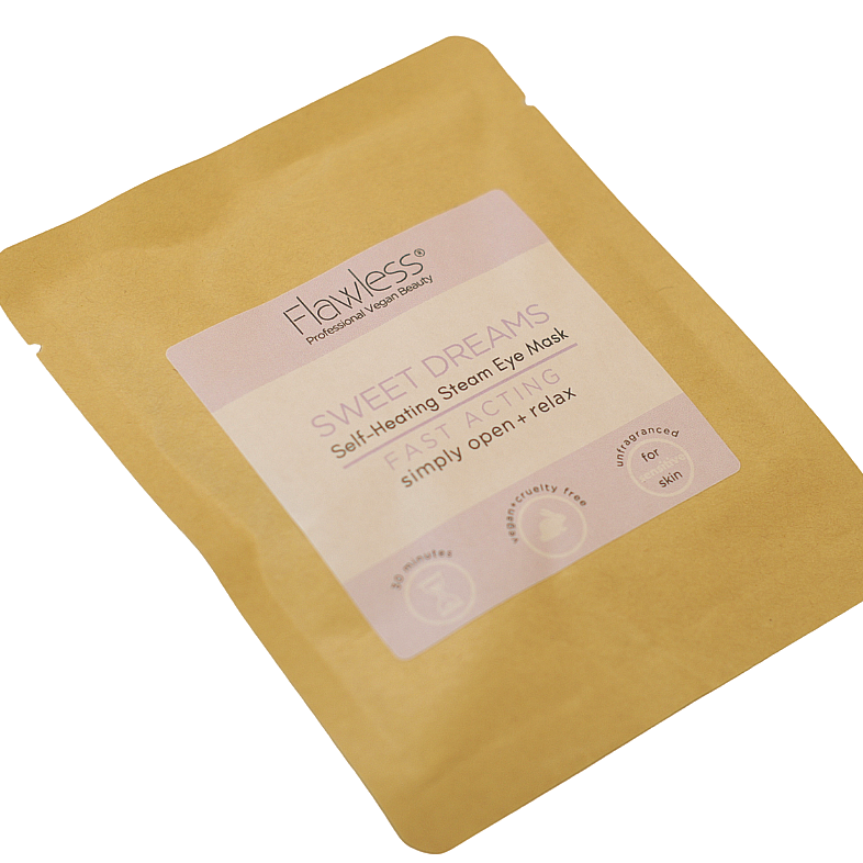Fragrance-free self-heating eye mask made of soft natural cotton in plastic-free packaging — view 4