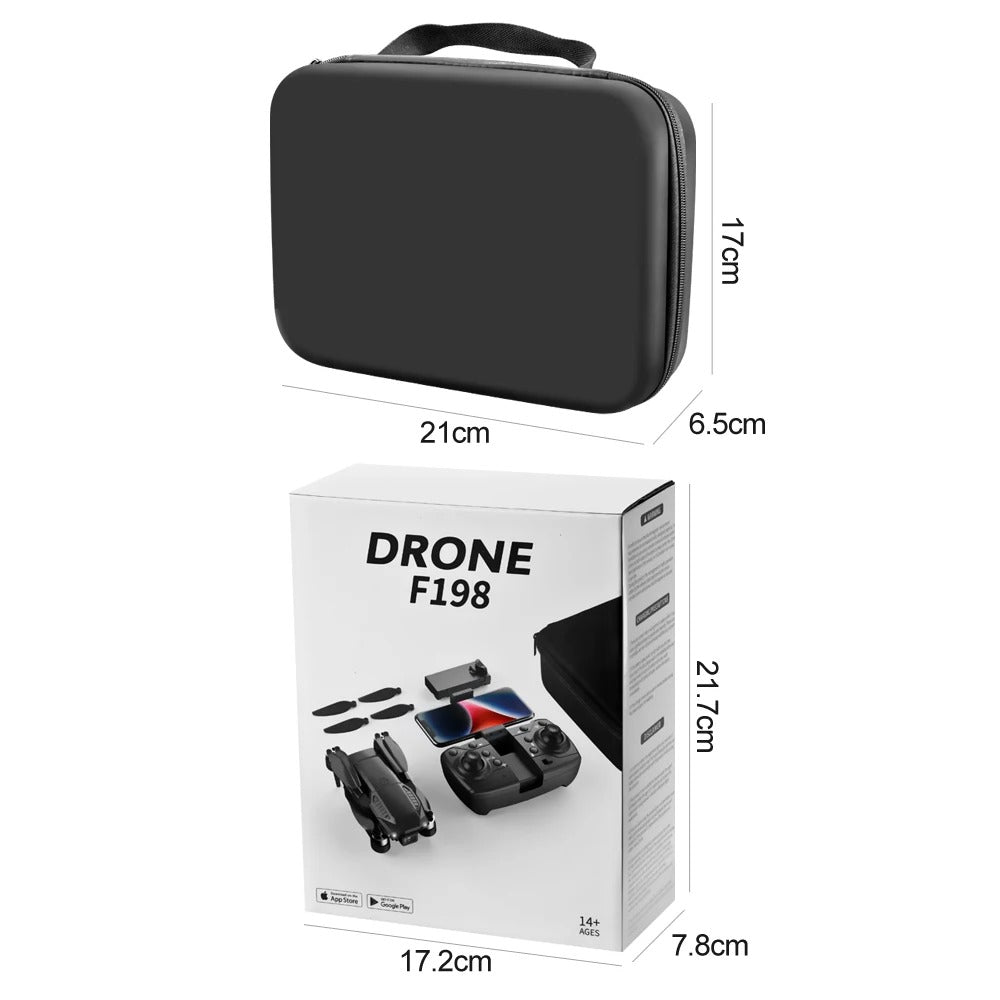 Black 4K foldable dual-camera drone with brushless motors and remote control for aerial photography — view 5