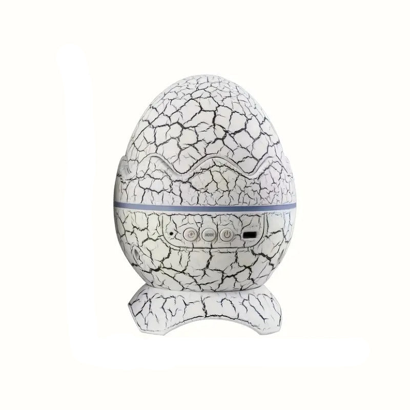 Dinosaur egg galaxy star projector lamp with vibrant led lights and built in wireless speaker