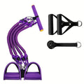 Purple TPE pedal resistance band for home fitness and full body workouts