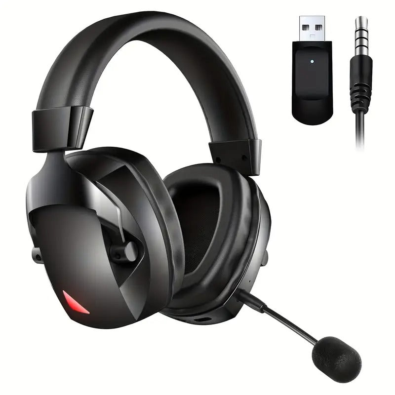 Black NNETM wireless gaming headset with a detachable condenser microphone and ergonomic ear cups