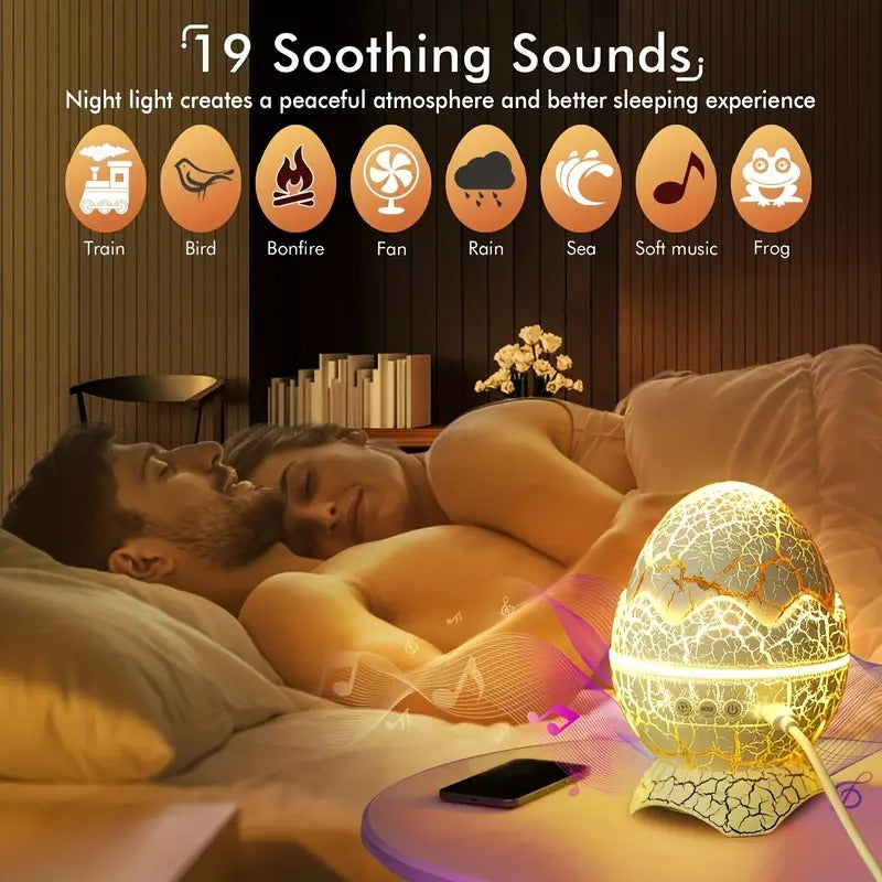 Dinosaur egg galaxy star projector lamp with vibrant led lights and built in wireless speaker — view 4