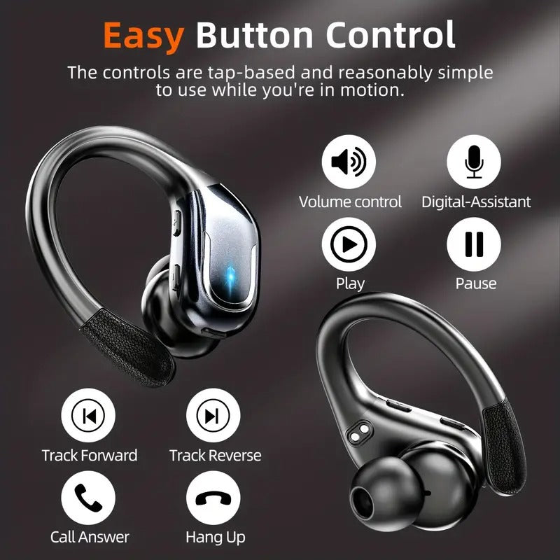 NNETM wireless sport earbuds inside a compact LED display charging case — view 4