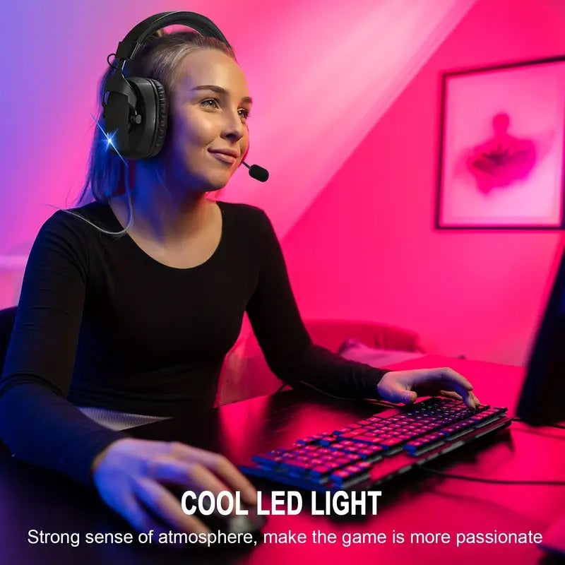 Black NNETM wireless gaming headset with a detachable condenser microphone and ergonomic ear cups — view 5