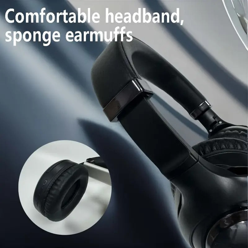 Black NNETM 7th gen wireless headphones with built-in microphone and active noise cancellation technology — view 3
