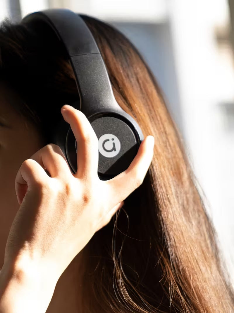 NNETM wireless over-ear headphones in black and gray with foldable noise isolating closed back design — view 4