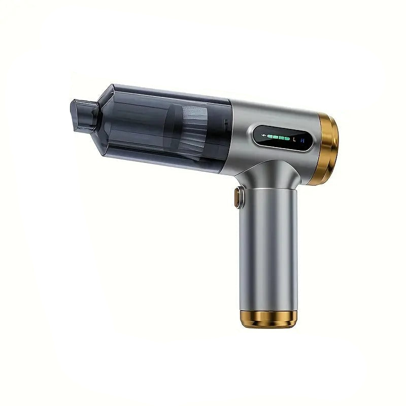 Handheld car vacuum cleaner in compact ABS resin design with cleaning accessories and dust cup