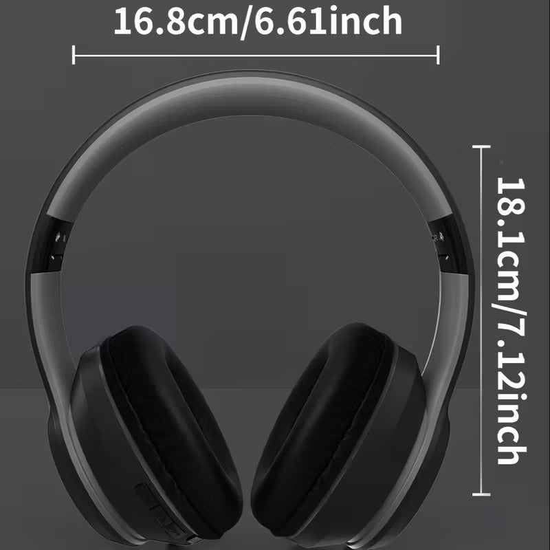 NNETM wireless over-ear headphones in black and gray with foldable noise isolating closed back design — view 5