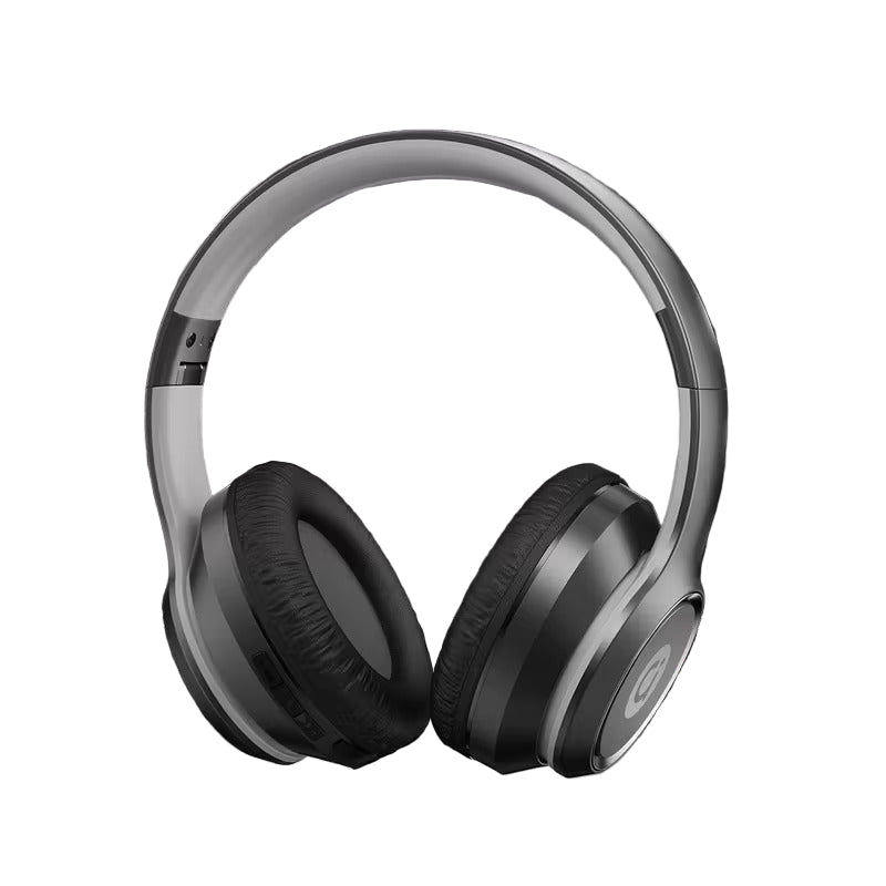 NNETM wireless over-ear headphones in black and gray with foldable noise isolating closed back design