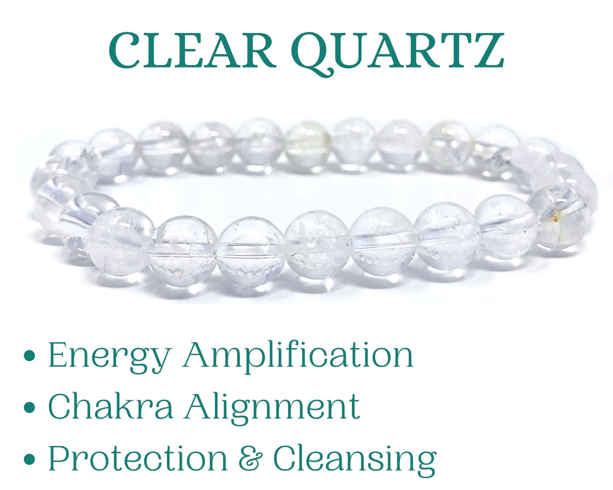Clear Quartz Beaded Crystal Bracelet-4