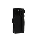 Premium leather iPhone 14 MagSafe folio wallet case featuring interior card slots and secure magnetic closure